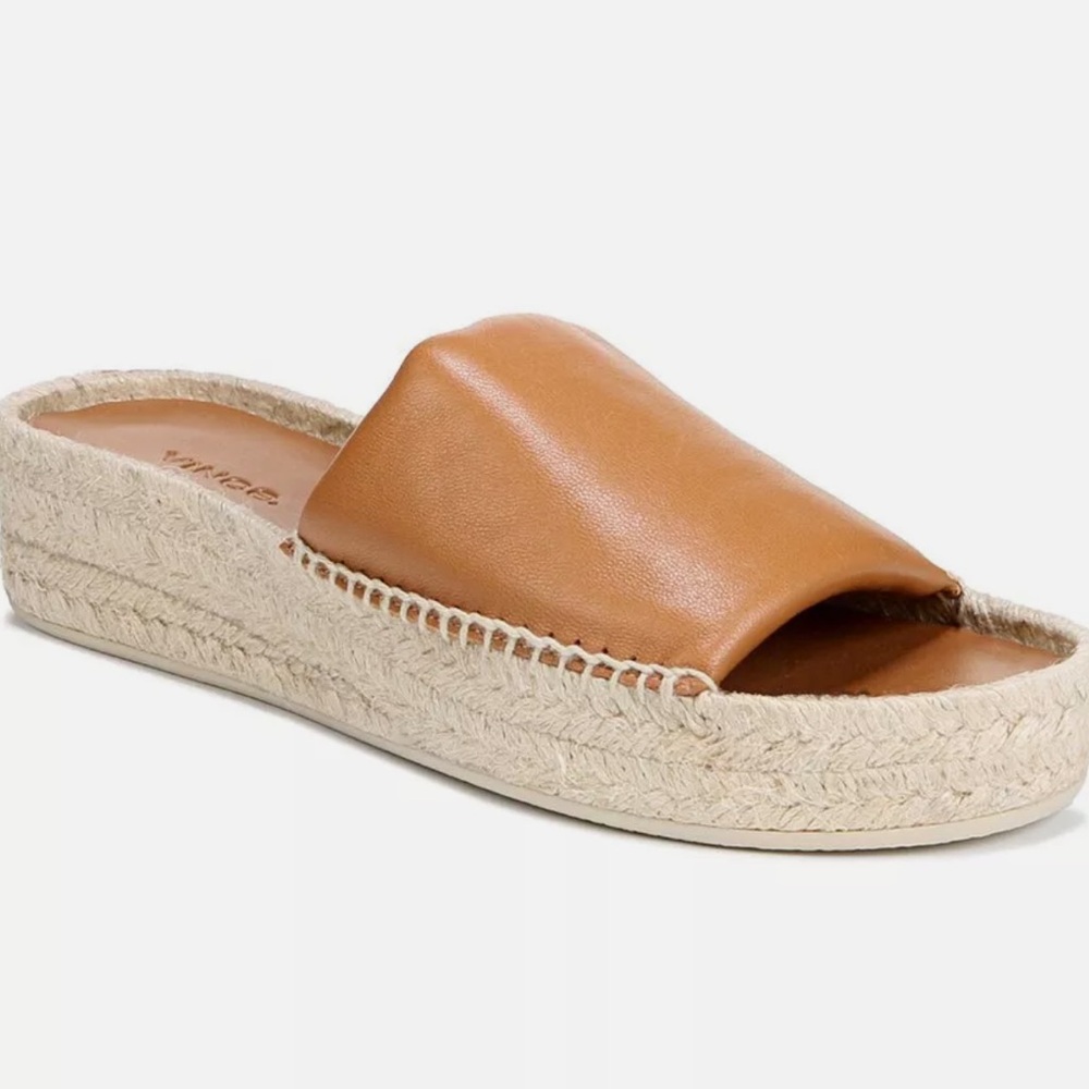 Vince | Jesse Leather Platform Espadrille Sandal - Picture 8 of 9